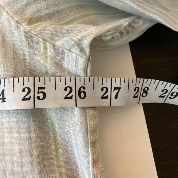 Mens‎ Tommy Bahama Linen Relaxed LS BD Muted Striped Shirt  XL - Picture 8 of 10